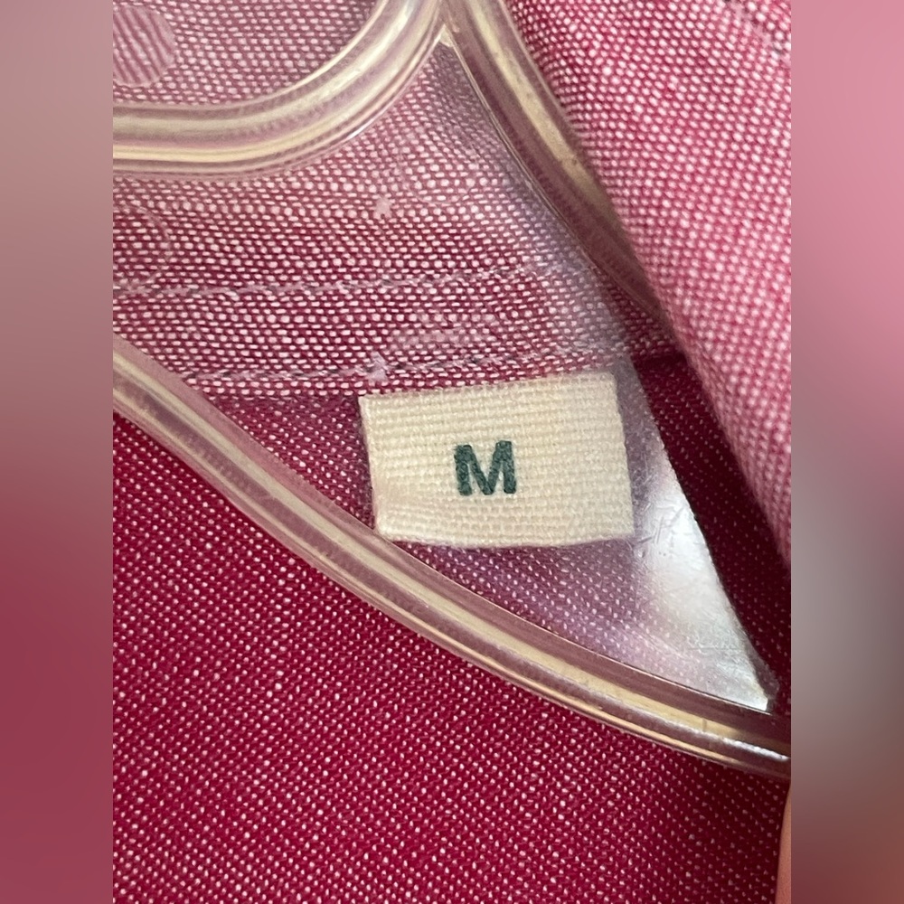 TYLHO For Anthropologie Pink Shirt Dress Long Sleeve Utility Midi w/ Pockets: M - Picture 4 of 12